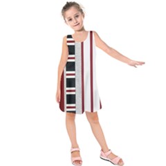 Line Streep Vertical Horizontal Kids  Sleeveless Dress by Mariart