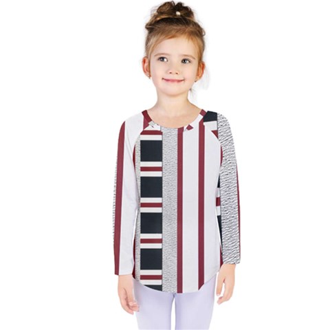 Line Streep Vertical Horizontal Kids  Long Sleeve Tee by Mariart