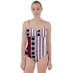 Line Streep Vertical Horizontal Sweetheart Tankini Set by Mariart