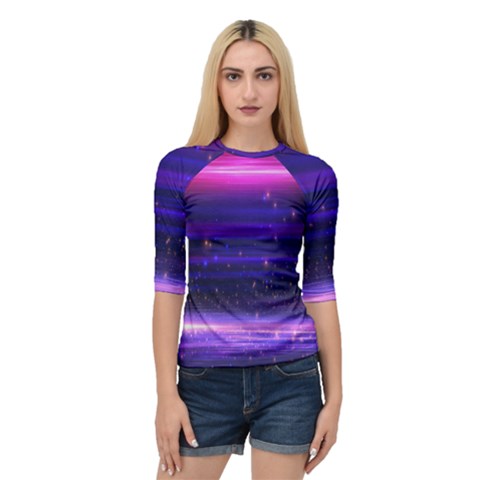 Massive Flare Lines Horizon Glow Particles Animation Background Space Quarter Sleeve Raglan Tee by Mariart