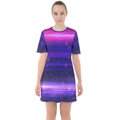 Massive Flare Lines Horizon Glow Particles Animation Background Space Mini Dress