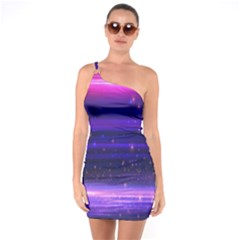 Massive Flare Lines Horizon Glow Particles Animation Background Space One Soulder Bodycon Dress by Mariart