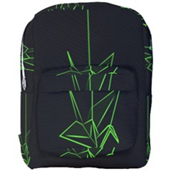 Origami Light Bird Neon Green Black Full Print Backpack by Mariart