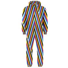 Lines Chevron Yellow Pink Blue Black White Cute Hooded Jumpsuit (men)  by Mariart