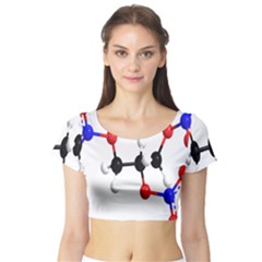 Nitroglycerin Lines Dna Short Sleeve Crop Top (tight Fit) by Mariart