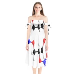 Nitroglycerin Lines Dna Shoulder Tie Bardot Midi Dress by Mariart