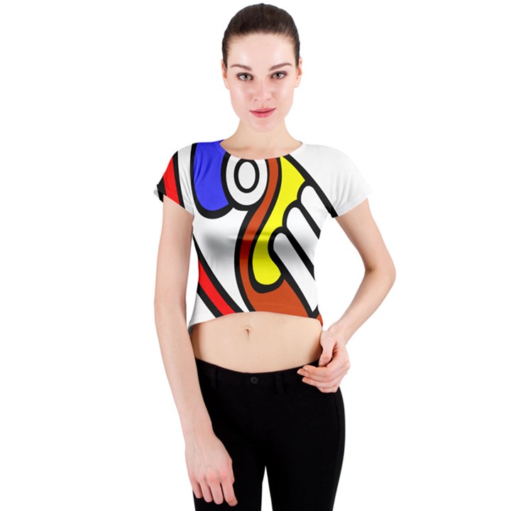 Pedernal Art Circle Sign Crew Neck Crop Top