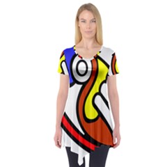 Pedernal Art Circle Sign Short Sleeve Tunic  by Mariart