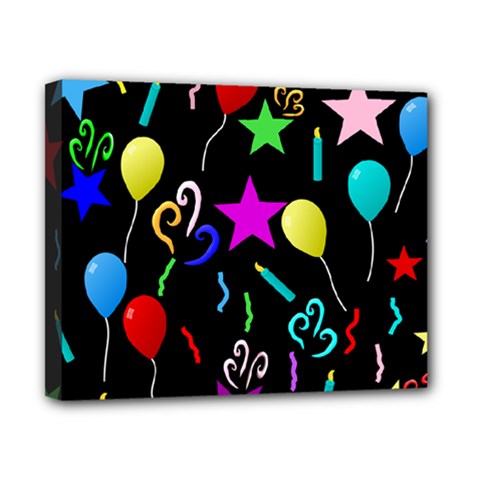 Party Pattern Star Balloon Candle Happy Canvas 10  X 8  by Mariart