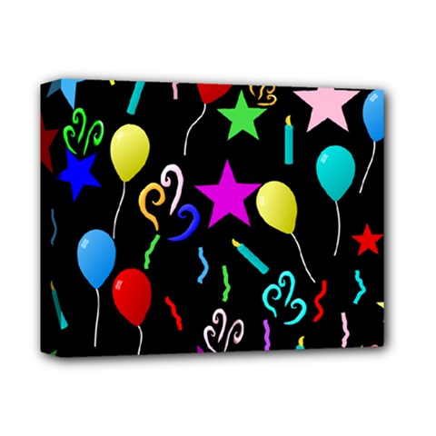 Party Pattern Star Balloon Candle Happy Deluxe Canvas 14  X 11 