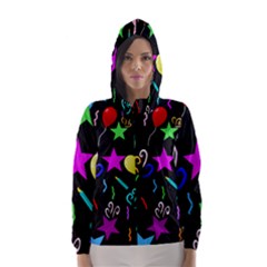 Party Pattern Star Balloon Candle Happy Hooded Wind Breaker (women)