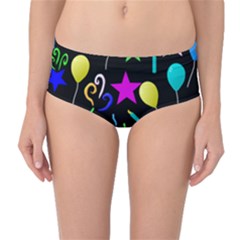 Party Pattern Star Balloon Candle Happy Mid-waist Bikini Bottoms