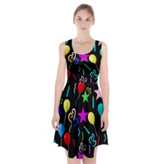 Party Pattern Star Balloon Candle Happy Racerback Midi Dress