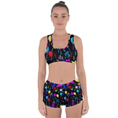 Party Pattern Star Balloon Candle Happy Racerback Boyleg Bikini Set