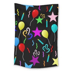 Party Pattern Star Balloon Candle Happy Large Tapestry by Mariart