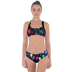 Party Pattern Star Balloon Candle Happy Criss Cross Bikini Set by Mariart