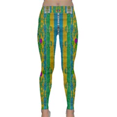 Rainbows Rain In The Golden Mangrove Forest Classic Yoga Leggings by pepitasart