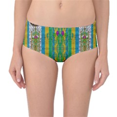 Rainbows Rain In The Golden Mangrove Forest Mid-waist Bikini Bottoms by pepitasart