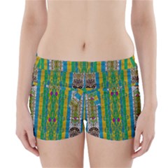 Rainbows Rain In The Golden Mangrove Forest Boyleg Bikini Wrap Bottoms by pepitasart