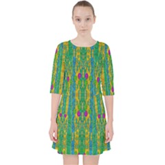 Rainbows Rain In The Golden Mangrove Forest Pocket Dress by pepitasart