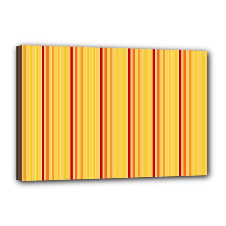 Red Orange Lines Back Yellow Canvas 18  x 12 