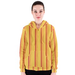 Red Orange Lines Back Yellow Women s Zipper Hoodie by Mariart