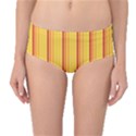 Red Orange Lines Back Yellow Mid-Waist Bikini Bottoms View1