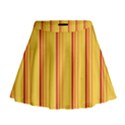 Red Orange Lines Back Yellow Mini Flare Skirt View1