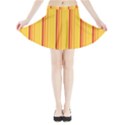 Red Orange Lines Back Yellow Mini Flare Skirt View3