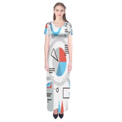 Science Mathematics Formula Short Sleeve Maxi Dress by Mariart