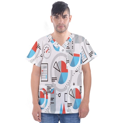 Science Mathematics Formula Men s V-neck Scrub Top by Mariart