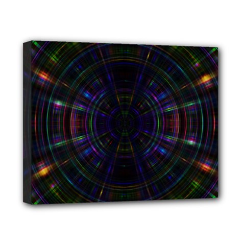 Psychic Color Circle Abstract Dark Rainbow Pattern Wallpaper Canvas 10  X 8 