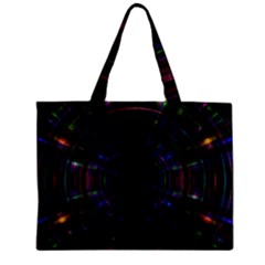 Psychic Color Circle Abstract Dark Rainbow Pattern Wallpaper Zipper Mini Tote Bag by Mariart