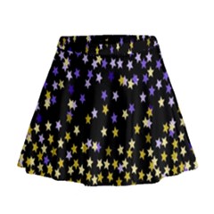 Space Star Light Gold Blue Beauty Mini Flare Skirt