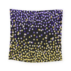 Space Star Light Gold Blue Beauty Square Tapestry (small)