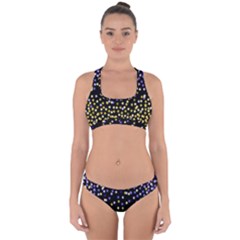 Space Star Light Gold Blue Beauty Cross Back Hipster Bikini Set by Mariart