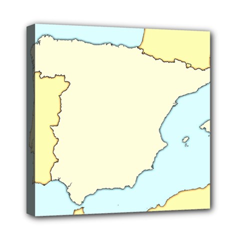 Spain Map Modern Mini Canvas 8  X 8 