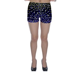 Space Star Light Gold Blue Beauty Black Skinny Shorts by Mariart