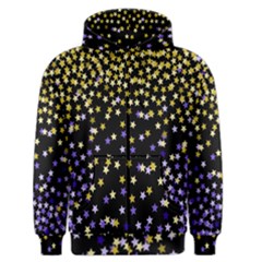 Space Star Light Gold Blue Beauty Black Men s Zipper Hoodie by Mariart