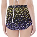 Space Star Light Gold Blue Beauty Black High-Waisted Bikini Bottoms View2