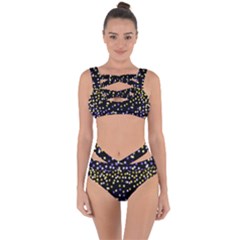 Space Star Light Gold Blue Beauty Black Bandaged Up Bikini Set 