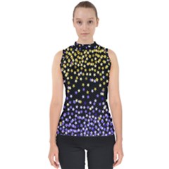 Space Star Light Gold Blue Beauty Black Shell Top by Mariart