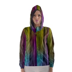 Rainbow Bubble Curtains Motion Background Space Hooded Wind Breaker (women) by Mariart