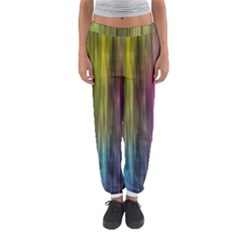 Rainbow Bubble Curtains Motion Background Space Women s Jogger Sweatpants