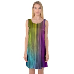 Rainbow Bubble Curtains Motion Background Space Sleeveless Satin Nightdress