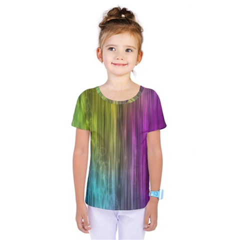 Rainbow Bubble Curtains Motion Background Space Kids  One Piece Tee by Mariart