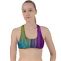 Rainbow Bubble Curtains Motion Background Space Criss Cross Racerback Sports Bra View1