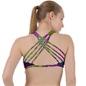 Rainbow Bubble Curtains Motion Background Space Criss Cross Racerback Sports Bra View2