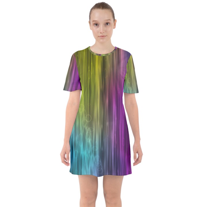 Rainbow Bubble Curtains Motion Background Space Mini Dress