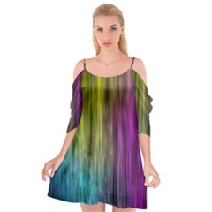 Rainbow Bubble Curtains Motion Background Space Cutout Spaghetti Strap Chiffon Dress